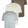 SikSilk - Brown Ecru Grey Marl 3 darab T-Shirts